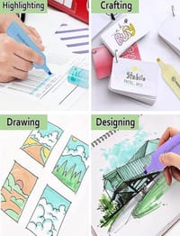 Fluorescent Highlighter Pens 6 pcs Set Pastel Macaron Colored For Drawing, Marking, Note-Taking_img_4