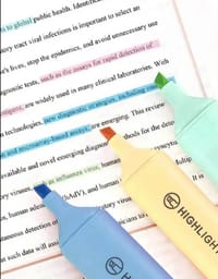 Fluorescent Highlighter Pens 6 pcs Set Pastel Macaron Colored For Drawing, Marking, Note-Taking_img_2