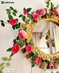 wooden mirror 23'' wooden wave + pink rose vine_img_4
