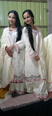 Soft off white beauty with elegant lace & embroidery touch Gharara ready 3pis._img_3