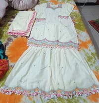 Soft off white beauty with elegant lace & embroidery touch Gharara ready 3pis._img_14