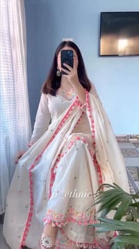 Soft off white beauty with elegant lace & embroidery touch Gharara ready 3pis._img_0