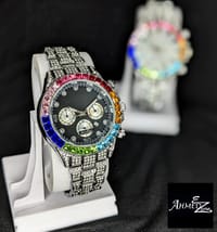 Colorful Crystal Stone Iced Watch_img_0