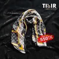 Black print silk scarf 🧣_img_2
