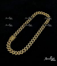 Hip Hop Iced Necklace Golden Color_img_0