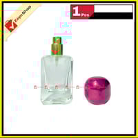 Empty Perfume Atomizer Refillable Spry Bottle round cap Transparent Glass square Shape 30ml_img_2