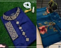 Muslin silk with embroidery work saree_img_1