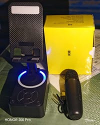 K98 Rotating Foldable Cell Phone Stand with Bluetooth Speaker_img_4