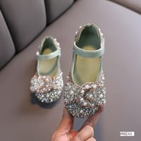 Kids Girls Summer Sequin Lace Bowknot Party Shoe_img_6