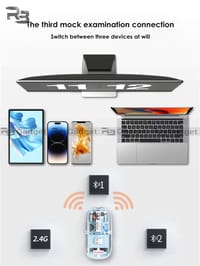 GearUP WM30 Transparent Crystal 2.4G + Bluetooth Magnetic Wireless Mouse- Gray Color_img_1