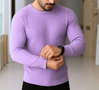 Premium Lavender Rib Full Sleeve T-Shirt_img_0