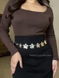 Floral pearl silver waist chain_img_0