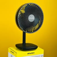 Awei F23 Portable USB Rechargeable Desk Fan (4000mAh)- Black Color_img_0