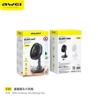 Awei F29 mini Desktop Oscillating Rechargeable fan- Black Color_img_1