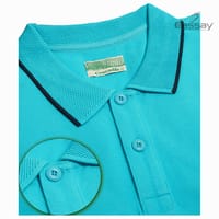 Crocodile Solid Sky Blue Color Polo T-Shirt_img_2
