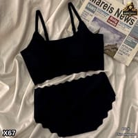 Seamless Bra and Panty Set for Women – Wireless Comfort Lingerie (Black, White & Grey)_img_1