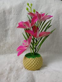 Artificial Little various Flower & Plant In Plastic Pot 7Inc/18Cm For Office, Home, Table Decoration - Home Decoration Item - artificial flower_img_0