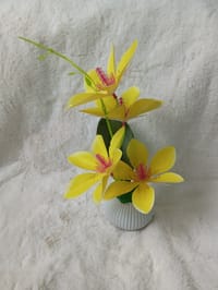 Artificial Little various Flower & Plant In Plastic Pot 7Inc/18Cm For Office, Home, Table Decoration - Home Decoration Item - artificial flower_img_2