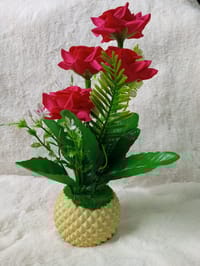 Artificial Little various Flower & Plant In Plastic Pot 7Inc/18Cm For Office, Home, Table Decoration - Home Decoration Item - artificial flower_img_2