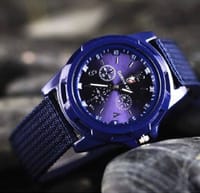 Fabric Canvas Strap Casual Cool Sport Round Dial Wrist Watch_img_3