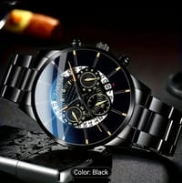 Men'S Stylish Quartz Watch with Red Accents - Round Zinc Alloy Case, 18_img_0