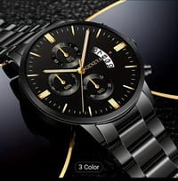 Suitable To Relax The Look Requirements] 1pc Men's Stainless Steel Quartz Wrist Watch Business Popular Watch_img_1