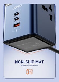 LDNIO SC2 45W PD charger, 2500W universal power strip with LED Display_img_5