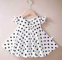 Girls’ Red Polka Dot Party Dress with Bow – Soft Cotton, Flared Design_img_2