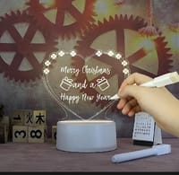 3D LED Love Shape Note Board USB Message Board with Pen Creative Valentine's Day Acry..._img_0