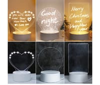 3D LED Love Shape Note Board USB Message Board with Pen Creative Valentine's Day Acry..._img_1