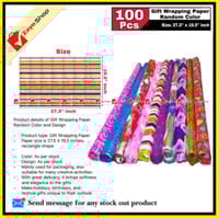 Gift Wrap crystal Wrapping Paper 27.5 X 19.5 inches Random Color and Design 100 pcs Bundle_img_0