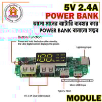 LED Dual USB 5V 2.4A Micro/Type-C USB Mobile Power Bank 18650 Charging Module Lithium Battery Charger Board Circuit Protection_img_4