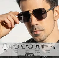 Men's Stylish Half-Frame Metal Pilot Fashion Glasses_img_2
