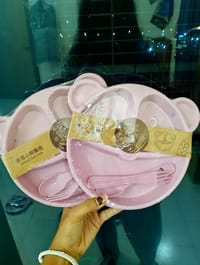 Cat Plate Set With Spoon (Pink colour)_img_1