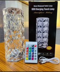 Rose Crystal table Lamp 16 Color Changing RGB Touch Lamp USB Romantic LED Rose Diamond desk Lamps for Bedroom Living MHN - charger light_img_1