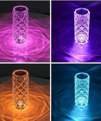 Rose Crystal table Lamp 16 Color Changing RGB Touch Lamp USB Romantic LED Rose Diamond desk Lamps for Bedroom Living MHN - charger light_img_0