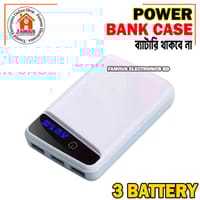 Portable Stylish First Charging Power Bank Case White (Use 3 Piece's 18650 Battery)_img_4