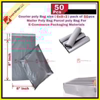 Courier poly Bag size (6x8+2) pack of 50 pcs Mailer Poly Bag Parcel poly Bag For E-Commerce Packaging Materials_img_0