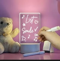 Note Board Creative Led Night Light USB Message Board Holiday Light With Pen Gift_img_3