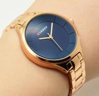 CURREN 9015 Women's Watch Luxury Stainless Steel Ladies Watch - Rose Gold & Blue - Watch For Women Ladies Watch - Watch For Women_img_2