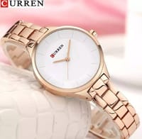 CURREN 9015 Women's Watch Luxury Stainless Steel Ladies Watch - Rose Gold & Blue - Watch For Women Ladies Watch - Watch For Women_img_1