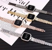 LED Display Digital Touch Screen Diamond Watch And Bracelet Fashion For Girls Women_img_4