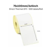 Direct Thermal Label Sticker Paper Premium Quality 75*100mm or (3inch x 4 inch) For Shipping Label 500 pcs 1 roll_img_0