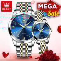 O'levs Luxury 9931 Trendy Korean Style Calendar with Individual Gift Box Couple Watch_img_0