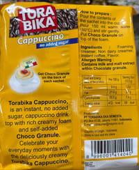 Tora Bika Cappuccino (No Added Sugar) – 20 Sachets_img_2