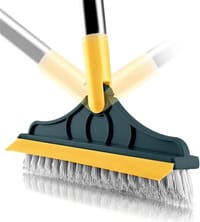 2-in-1 Floor Scrubber Brush with Long Handle & Squeegee for Bathroom, Kitchen & Tile Cleaning_img_1