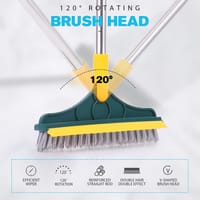 2-in-1 Floor Scrubber Brush with Long Handle & Squeegee for Bathroom, Kitchen & Tile Cleaning_img_2
