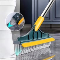 2-in-1 Floor Scrubber Brush with Long Handle & Squeegee for Bathroom, Kitchen & Tile Cleaning_img_4