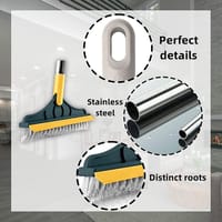 2-in-1 Floor Scrubber Brush with Long Handle & Squeegee for Bathroom, Kitchen & Tile Cleaning_img_7