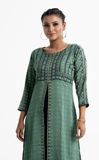 Emerald Green Printed Kurti_img_0